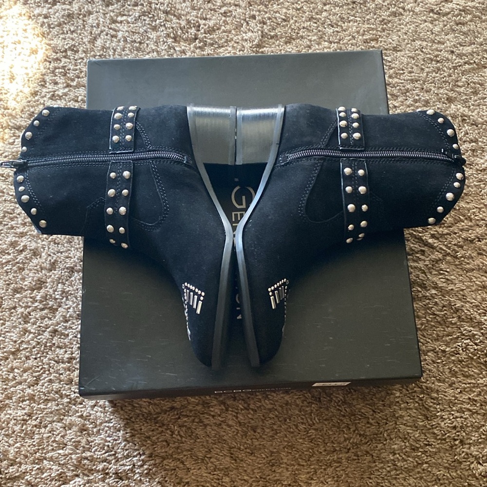 BCBGeneration | NIB Black Ankle Boots with Silver Studs + Buckle - Picture 4 of 11